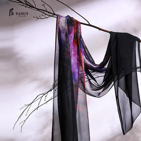 TANGY Collection/天意精品春秋新品林影系列真丝印染丝巾
