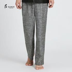 TANGY Collection/天意精品春季新品简约全麻格纹肌理男士休闲裤