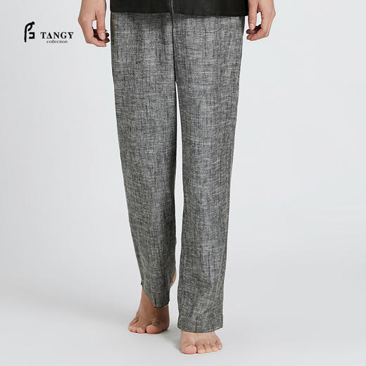 TANGY Collection/天意精品春季新品简约全麻格纹肌理男士休闲裤 商品图0