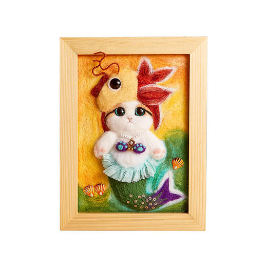 【羊毛毡新品】猫鱼锦鲤羊毛毡画diy材料包 商品图4