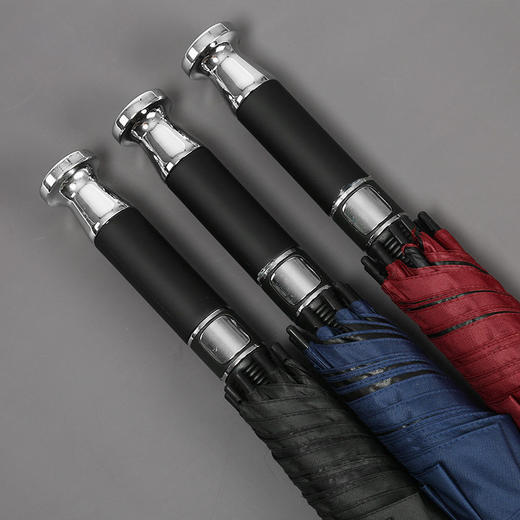 自动黑胶纤维长柄雨伞 居家日用商务车伞 商品图1