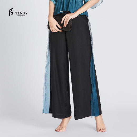 TANGY Collection/天意精品夏季新品雪傍系列弹力莨柯纱吊染大脚裤 商品图3