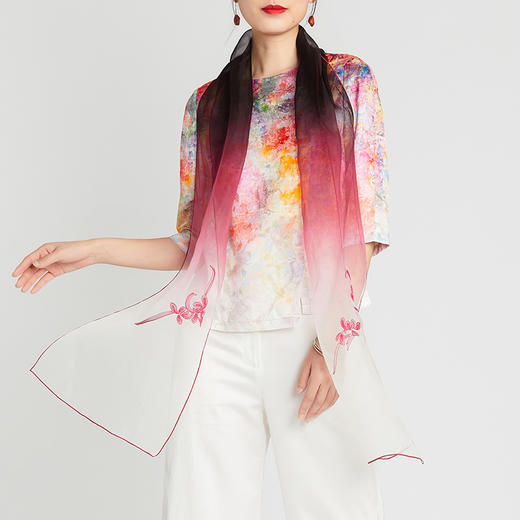 TANGY Collection/天意精品2021年春季新品真丝吊染印花丝巾 商品图1