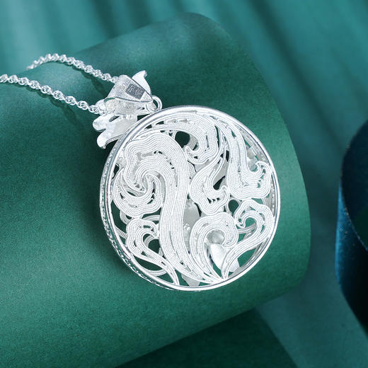 S990银蝶恋花吊坠【YXYLDZ046】 (不含链)花丝珐琅彩2104 商品图1