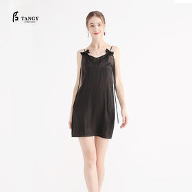 TANGY Collection/天意精品夏季新品蕾丝吊带莨绸家居服