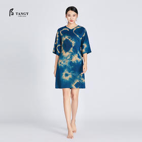 TANGY Collection/天意精品半莨扎染宽松旗袍