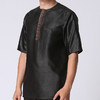 TANGY Collection/天意精品春夏新品原创设计真丝拼撞莨绸T恤男装 商品缩略图3