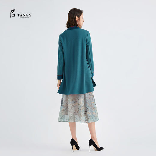 TANGY Collection/天意精品夏季新品芦野系列弹力羊毛呢拼莨外套 商品图4