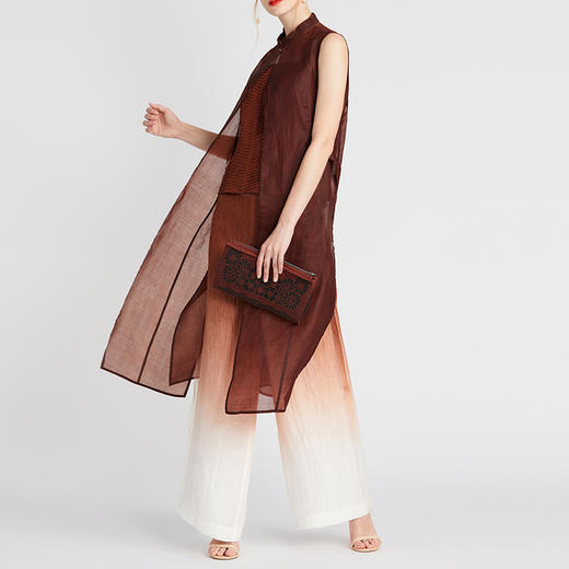 TANGY Collection/天意精品2021年春夏新品雾绯系列莨绸柯纱马甲 商品图0