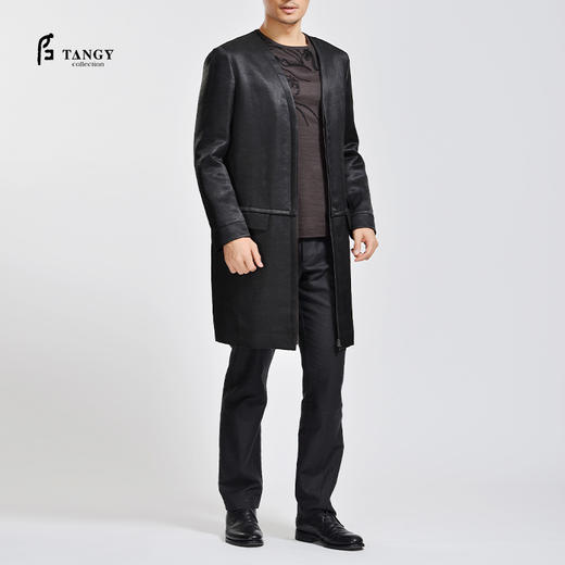 TANGY Collection/天意精品秋冬新品天宫图系列丝毛莨风衣男士外套 商品图0