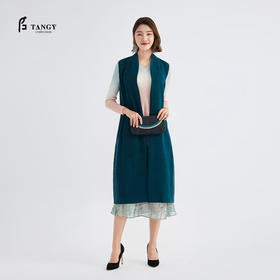 TANGY Collection/天意精品夏季新品芦野系列真丝莨绸长马夹