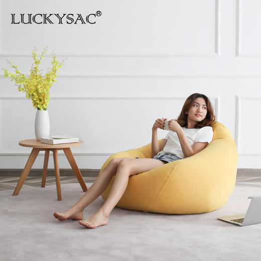 【沙发类】*LUCKYSAC单人布艺懒人沙发豆袋休闲酒店家具沙发椅榻榻米 商品图2