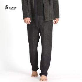 TANGY Collection/天意精品春夏新品丝麻皱宽松长裤男士休闲裤