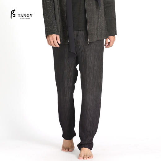 TANGY Collection/天意精品春夏新品丝麻皱宽松长裤男士休闲裤 商品图0