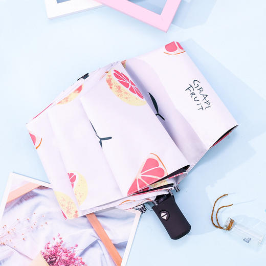 【三折叠伞】水果系列晴雨伞 居家日用小清新太阳伞黑胶遮阳伞 商品图2
