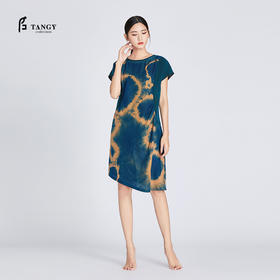 TANGY Collection/天意精品夏季新品莨蔚系列半莨扎染连衣裙