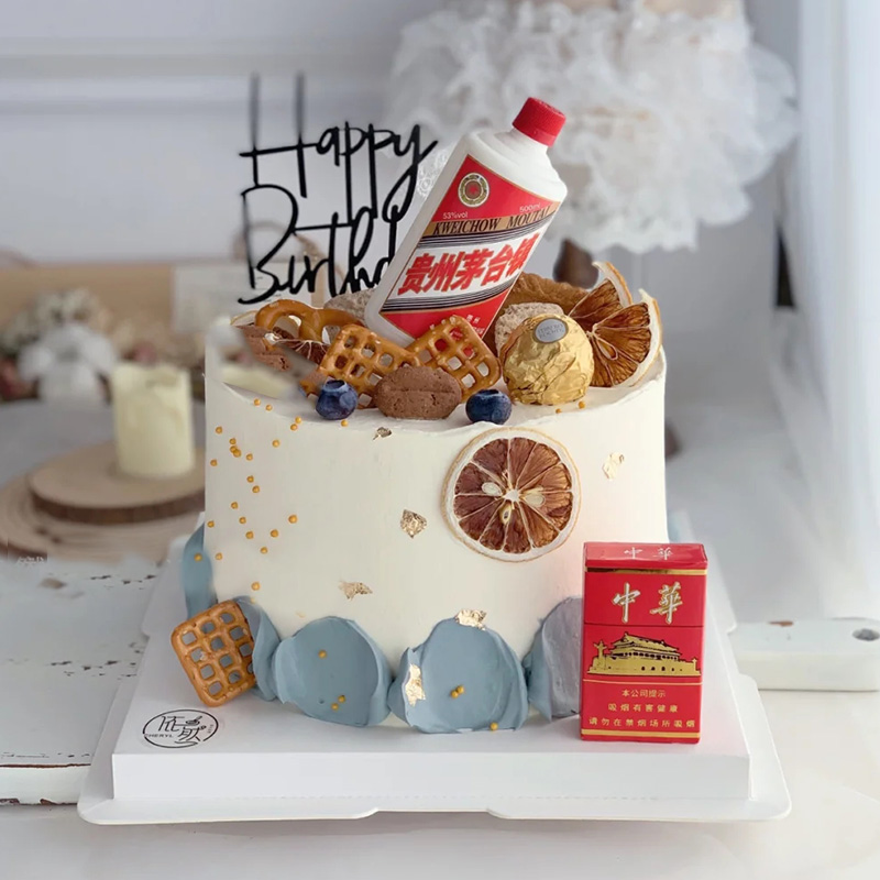 黑巢-中华茅台酒奶油蛋糕生日蛋糕