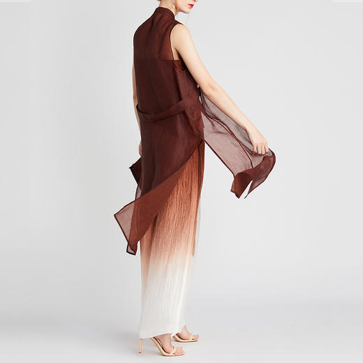 TANGY Collection/天意精品2021年春夏新品雾绯系列莨绸柯纱马甲 商品图2