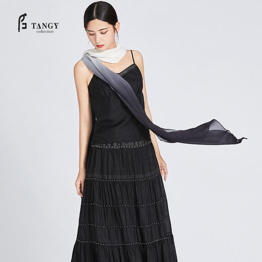 TANGY Collection/天意精品春夏款聖光系列真丝乔其吊染长丝巾 商品图1