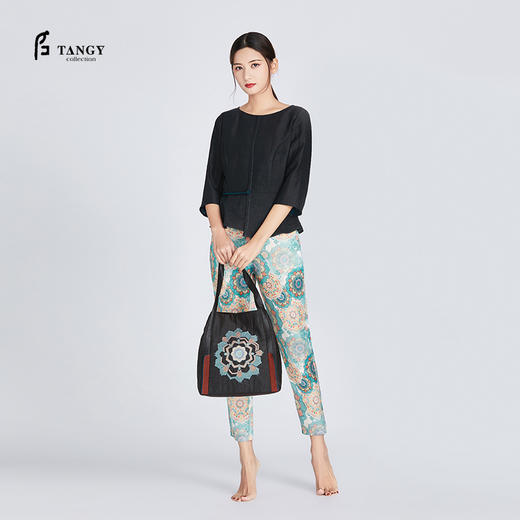 TANGY Collection/天意精品春夏新品聖光系列真丝莨绸收腰上衣 商品图1