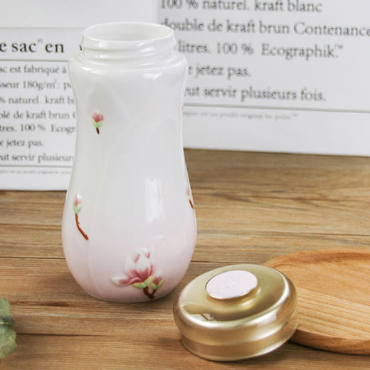 乾唐轩活瓷杯彩绘春暖花开随身杯双层隔热保温创意陶瓷杯水杯杯子 商品图5