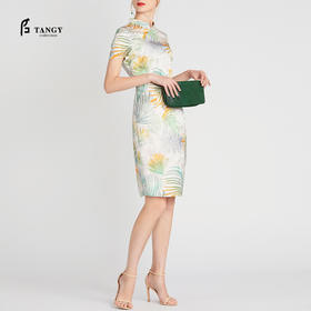 TANGY Collection/天意精品2021年春夏新品丝粘提花改良旗袍连衣裙