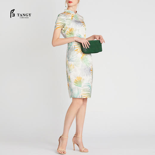 TANGY Collection/天意精品2021年春夏新品丝粘提花改良旗袍连衣裙 商品图0
