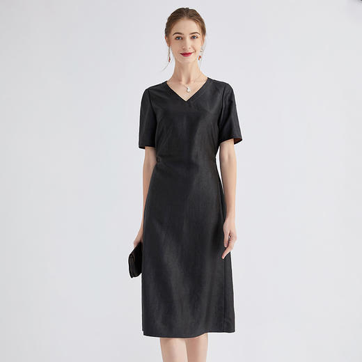 TANGY Collection/天意精品春秋新品芦野系列真丝收腰莨绸连衣裙 商品图1