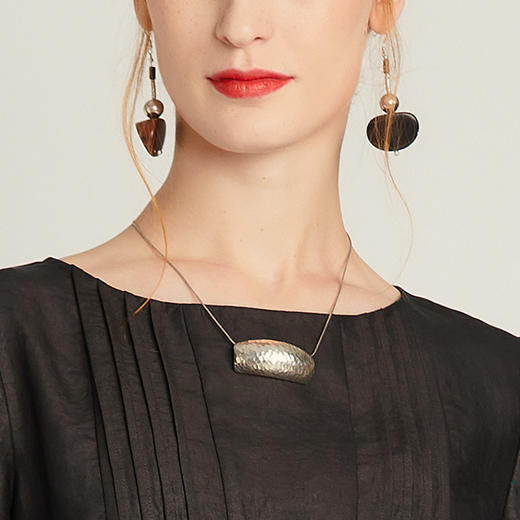 TANGY Collection/天意精品2021年春季新品黑檀木耳环925银 商品图1