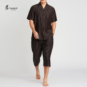 TANGY Collection/天意精品2021年春夏新品素绉缎莨男士莨绸休闲裤