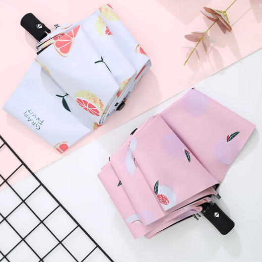 【三折叠伞】水果系列晴雨伞 居家日用小清新太阳伞黑胶遮阳伞 商品图4