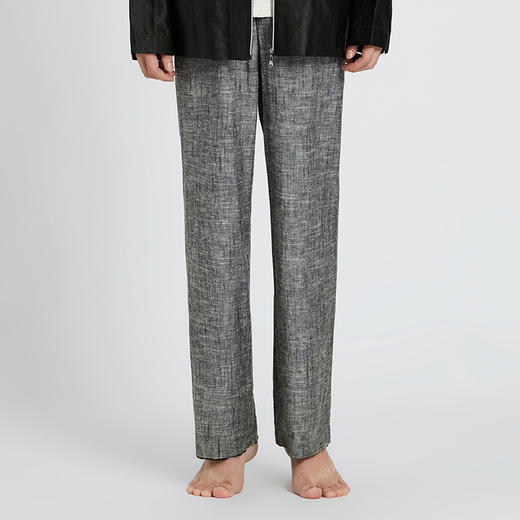 TANGY Collection/天意精品春季新品简约全麻格纹肌理男士休闲裤 商品图1