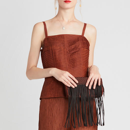 TANGY Collection天意精品2021年春季新品雾绯系列莨绸吊带上衣 商品图3