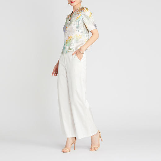 TANGY Collection/天意精品春夏新品简约直筒型人丝混纺休闲裤 商品图1