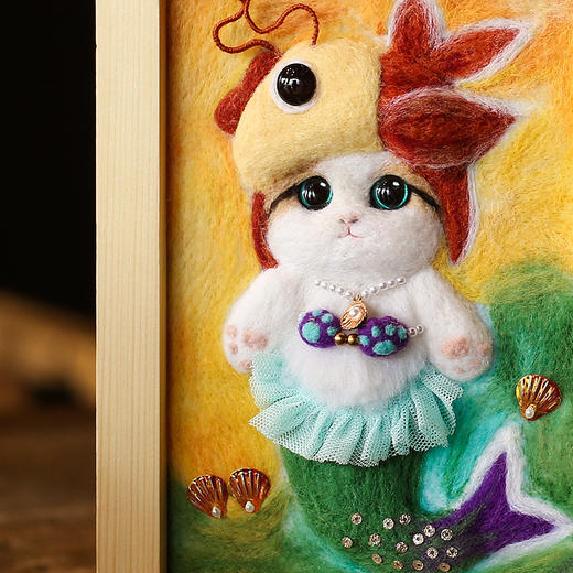 【羊毛毡新品】猫鱼锦鲤羊毛毡画diy材料包 商品图3