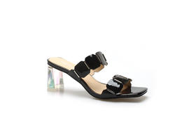 豪麟名鞋奥莱迪嘉女装牛移膜革时尚凉拖DJYZO11WL210黑色  原价1660元