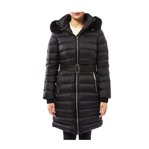BURBERRY 巴宝莉 女士 Limehouse 绗缝软垫系带连帽长款羽绒服 黑色 8003537 A1189 商品图0