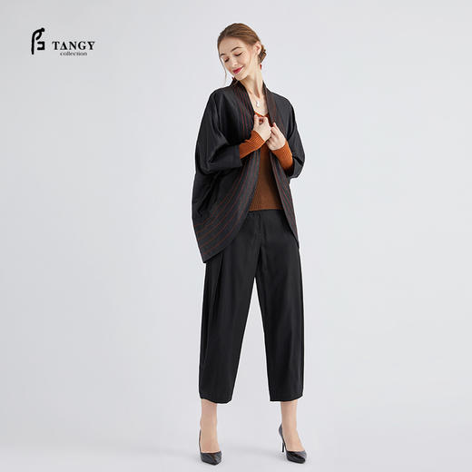 TANGY Collection/天意精品林隐列弹力莨休闲裤 商品图0
