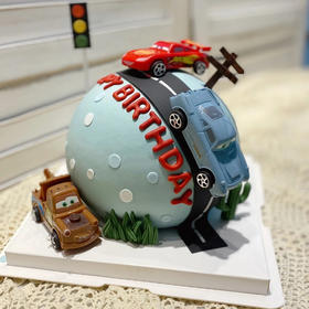 黑巢-麦昆小汽车翻糖蛋糕生日蛋糕