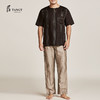TANGY Collection/天意精品春夏新品原创设计亚麻拼撞短袖T恤 商品缩略图0