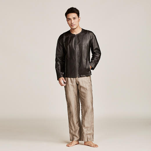 TANGY Collection/天意精品春秋新品香云纱短外套男士线迹莨绸夹克 商品图1