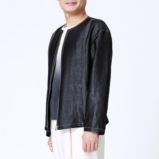 TANGY Collection/天意精品春秋新品春融系列男士线迹莨绸夹克外套 商品图1