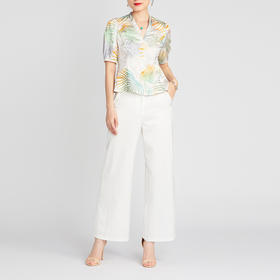 TANGY Collection/天意精品春夏新品简约直筒型人丝混纺休闲裤