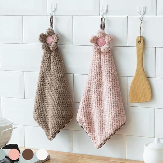 【抹布】优系太阳花挂式卡通擦手吸水洗碗小毛巾 商品图2