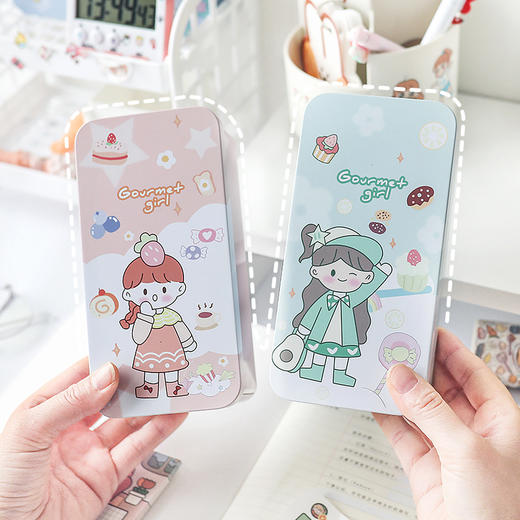 【桌面双层收纳盒 两个装】学生化妆品首饰大容量储物盒收纳整理文具盒 商品图0