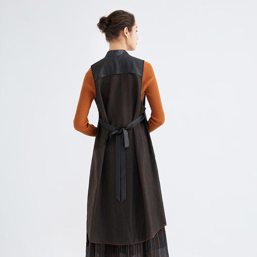 TANGY Collection/天意精品春秋新品林隐系列莨绸拼接马甲 商品图3
