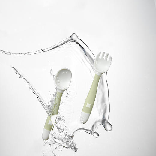 babycare宝宝学吃饭训练勺子弯头叉勺套装婴儿辅食勺弯曲儿童餐具 商品图2