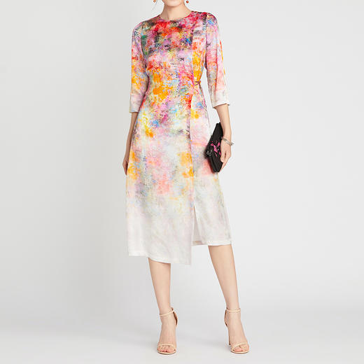 TANGY Collection/天意精品2021年春夏新品聊春系列丝粘印花连衣裙 商品图1