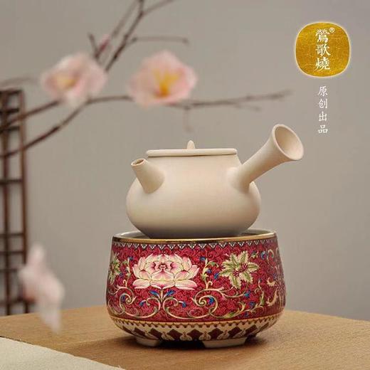 莺歌烧珐琅彩超莲花纹煮茶家用茶炉台式小型泡茶炉静音非电磁电陶炉 商品图2