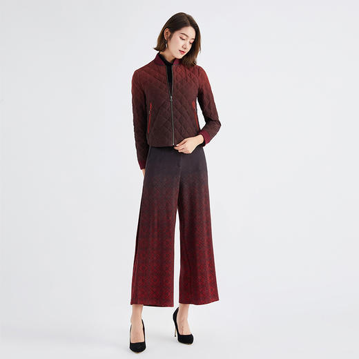 TANGY Collection/天意精品秋冬款繁华系列菱格印染羽绒服(白鹅绒) 商品图1